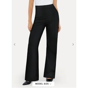 Wide Leg High-Waist Pants - Black
